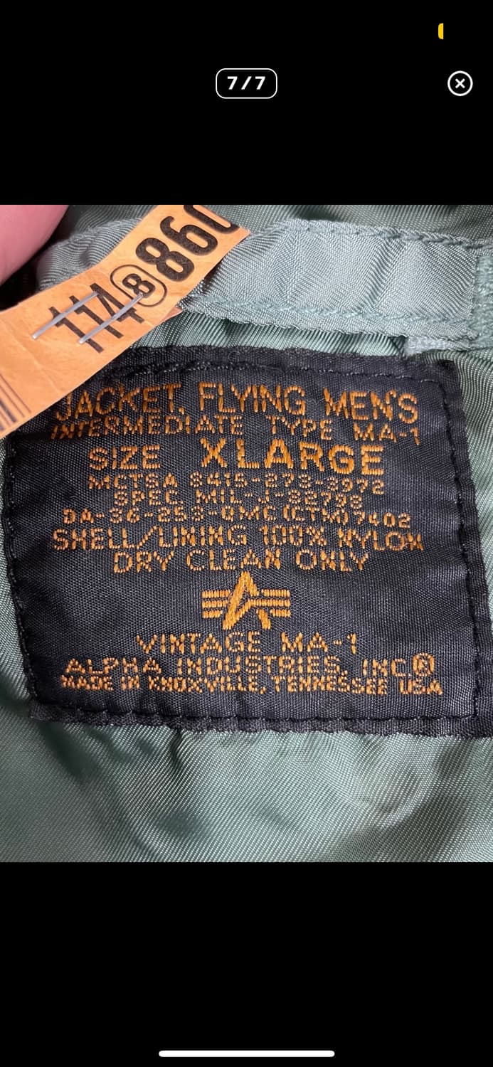 90s 알파인더스트리 ma 1 상품이미지8