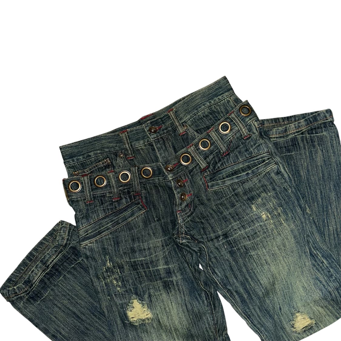 펀칭 레이어드 데님 팬츠 상품이미지1