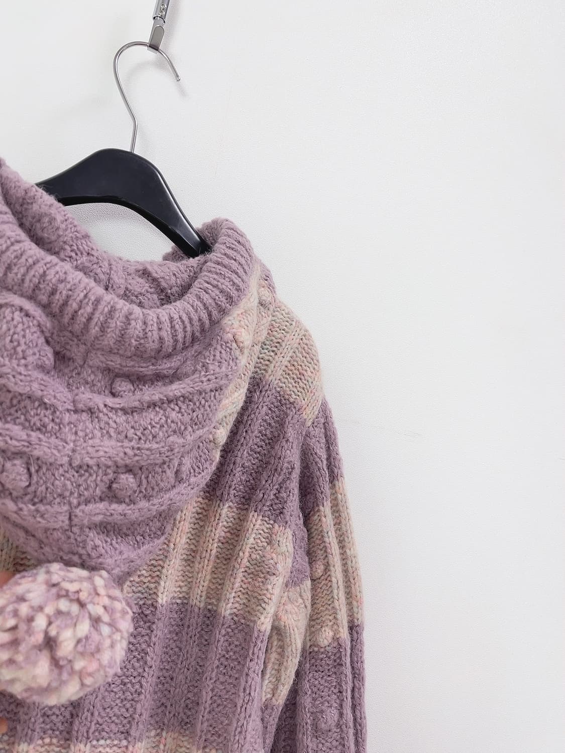 러브 쉑 팬시 알파카 폼폼 라벤더 핑크 가디건 상품이미지8