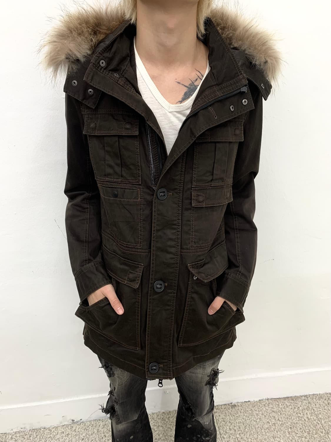 Nicole club for men fur hood coat  상품이미지1