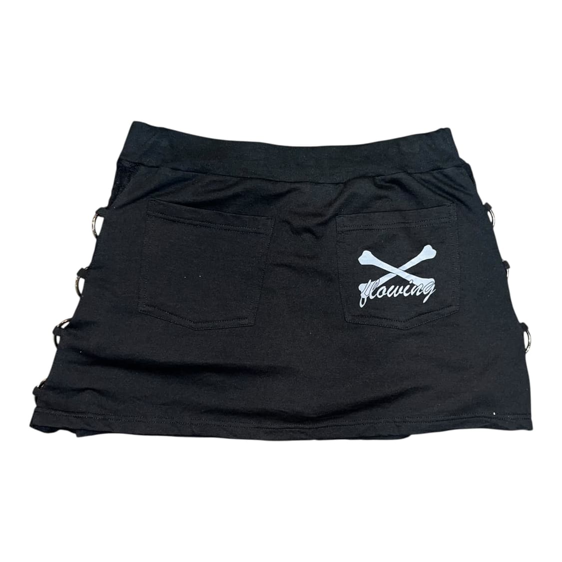 십자참 왕단추 사이드 링 포인트 밴딩 스커트 펑크y2k 상품이미지3