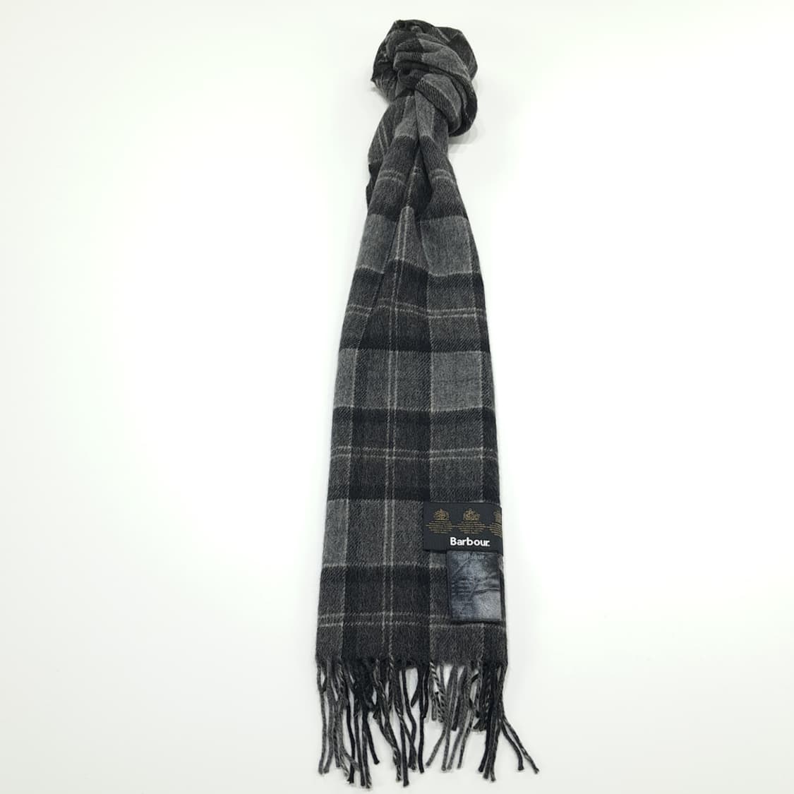 MX227 바버 그레이 타탄체크 램스울 목도리 머플러 상품이미지3