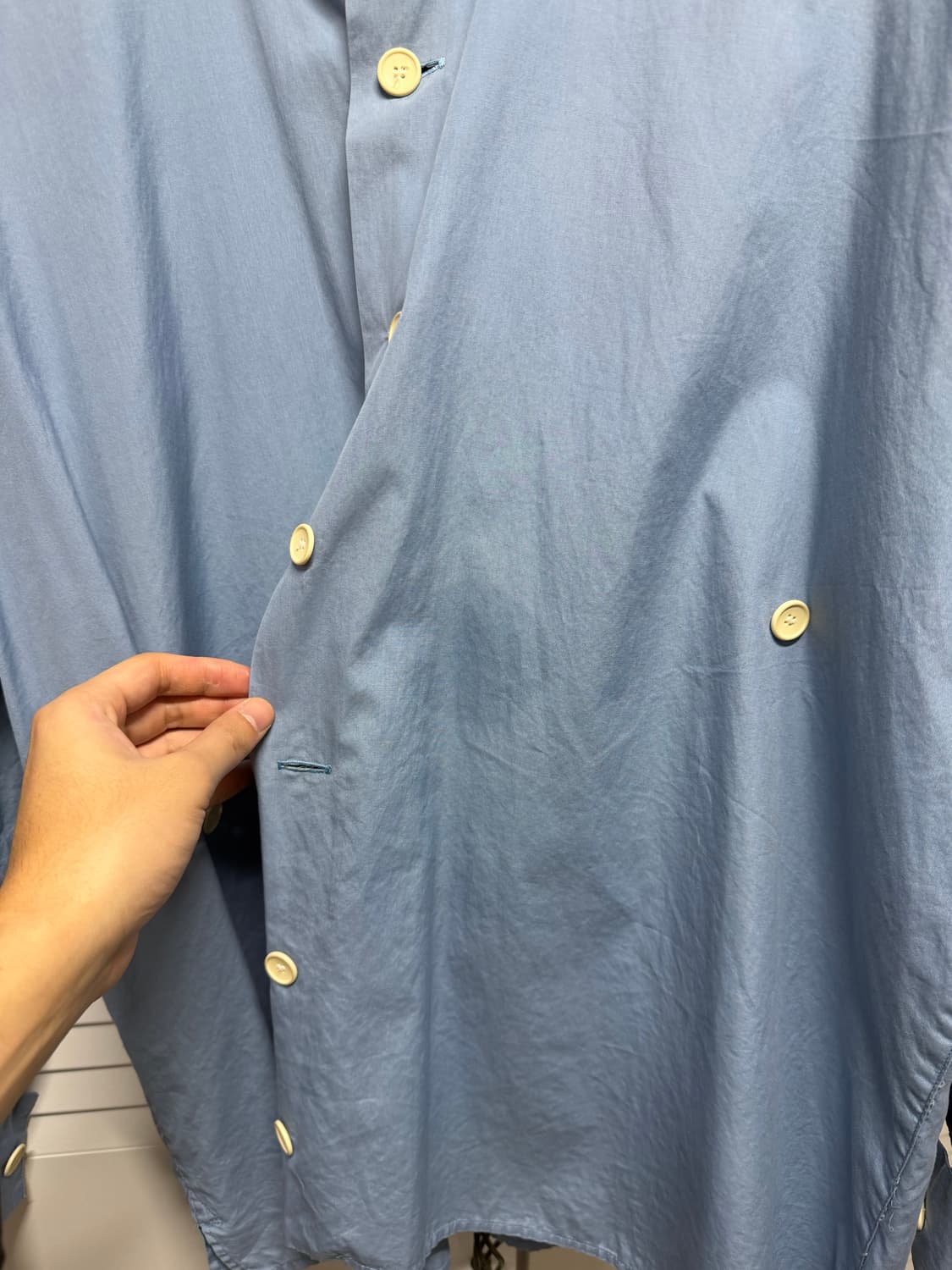 YOHJI YAMAMOTO 80s ASYMMETRIC BUTTON SHI 상품이미지7