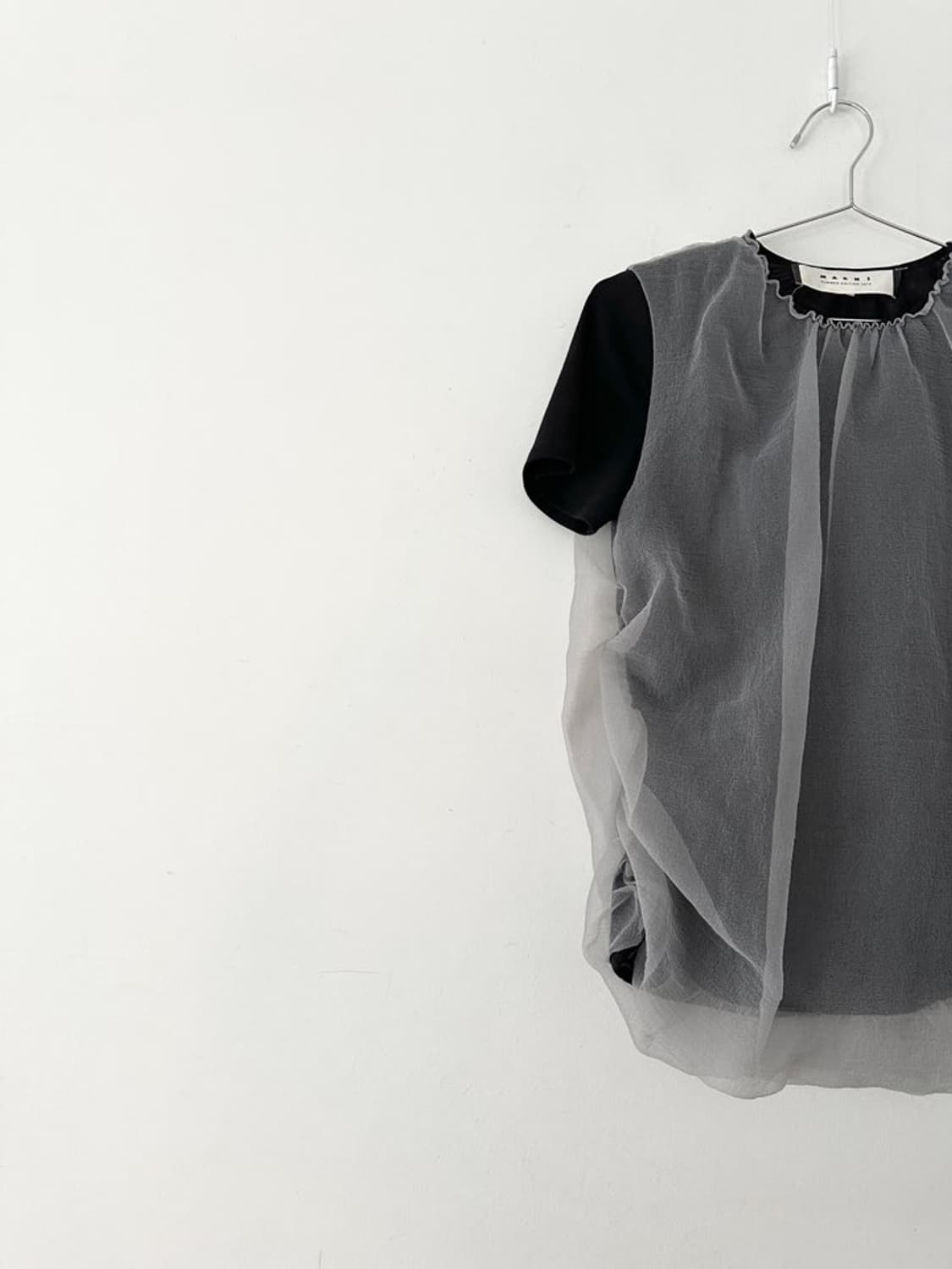 MARNI double layer organza top / black 상품이미지2