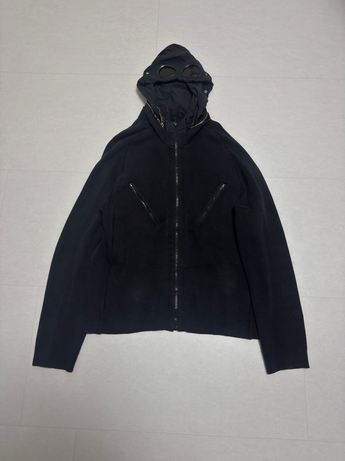 [ XL ] 00’s CP컴퍼니 아카이브 고글 후드 니트 집업 상품이미지1