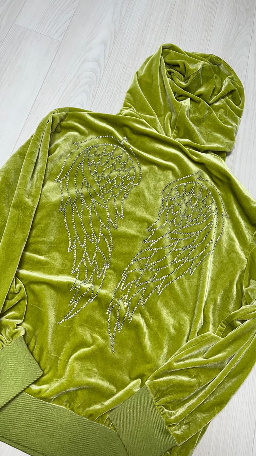 iam gia 갸루 벨벳 큐빅 후드집업 상품이미지1