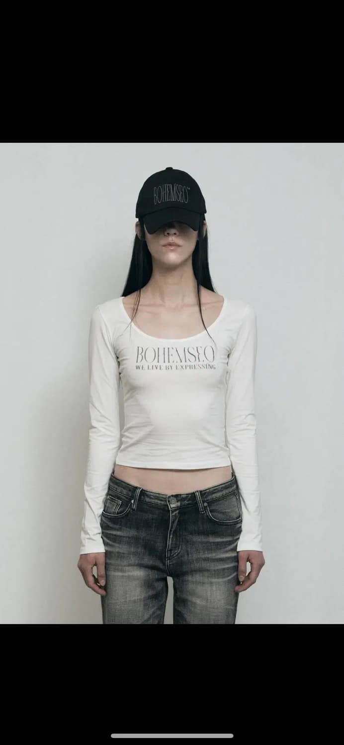 보헤미안서울 페일 프린티드 롱슬리브 화이트 s 보헴서 상품이미지1