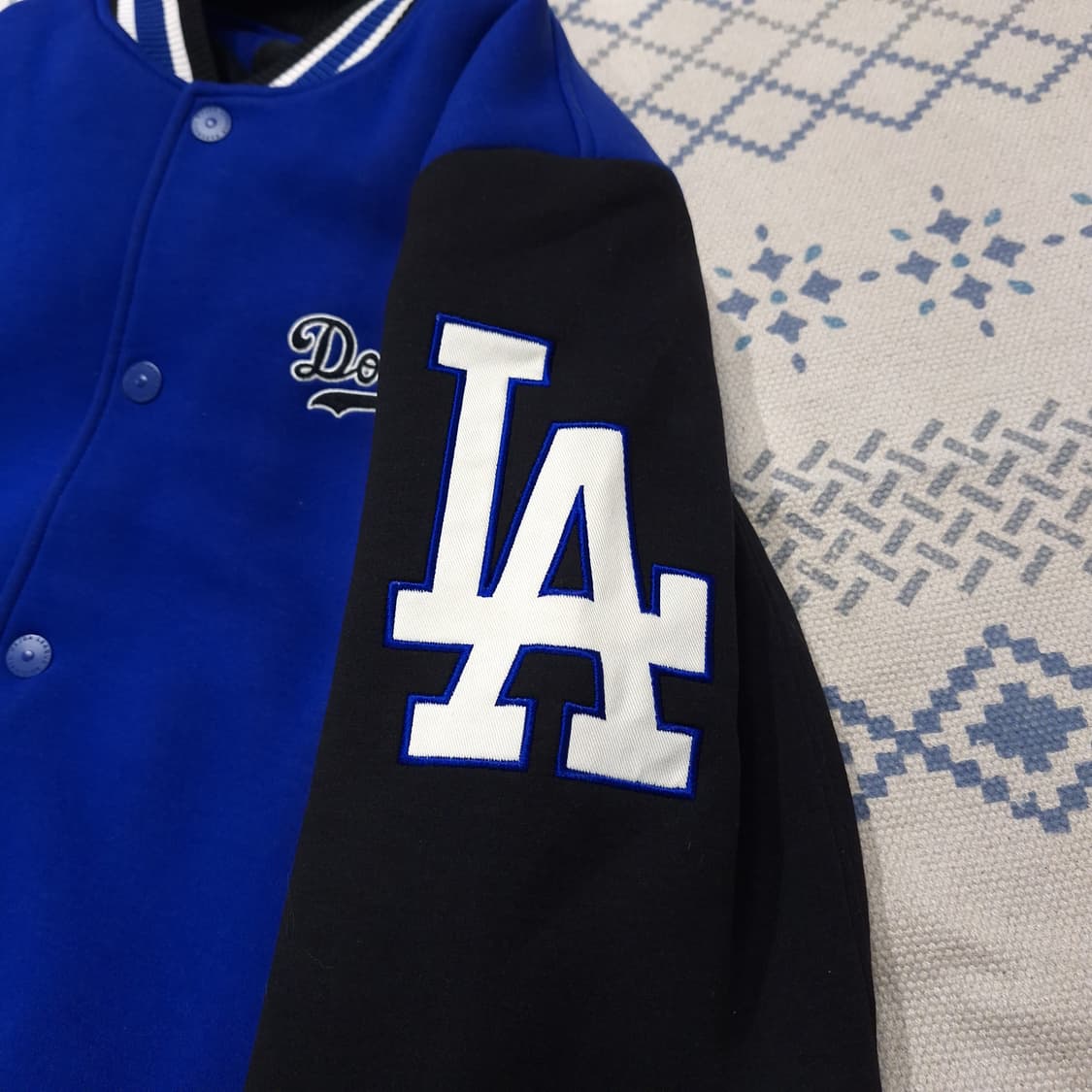 MLB 엠엘비 블루 블랙 LA 다저스 바시티자켓 스타디움점퍼 야구점퍼 L 상품이미지7