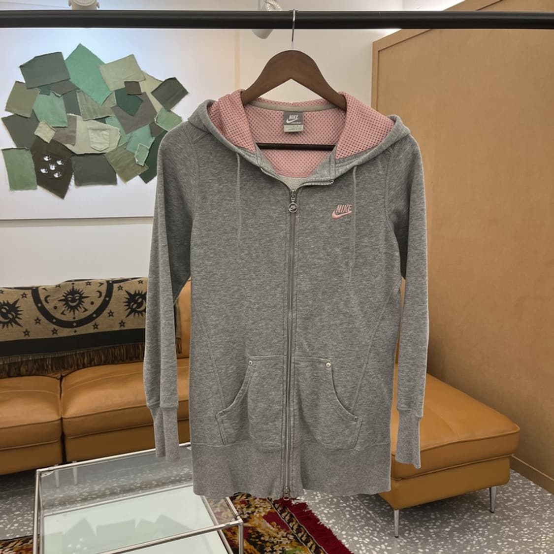 나이키 자수로고 핑크로고 롱 투웨이 후드집업 90 C05407 상품이미지1