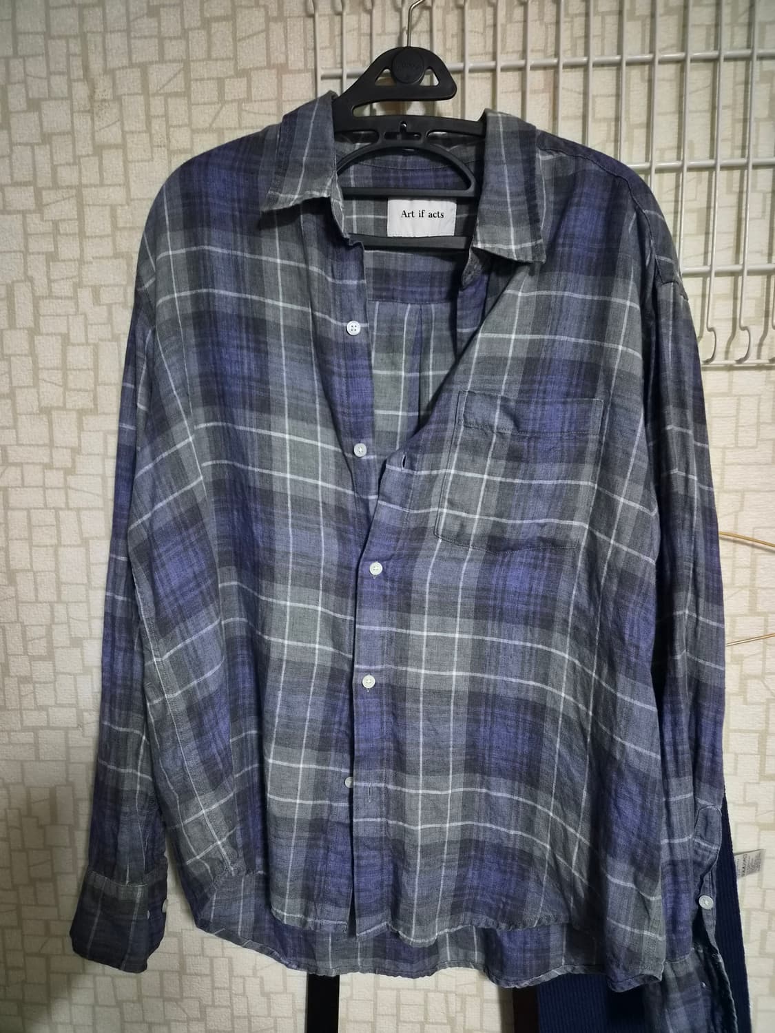 [M] 아트이프액츠 린넨 프렌치 체크 셔츠 상품이미지1