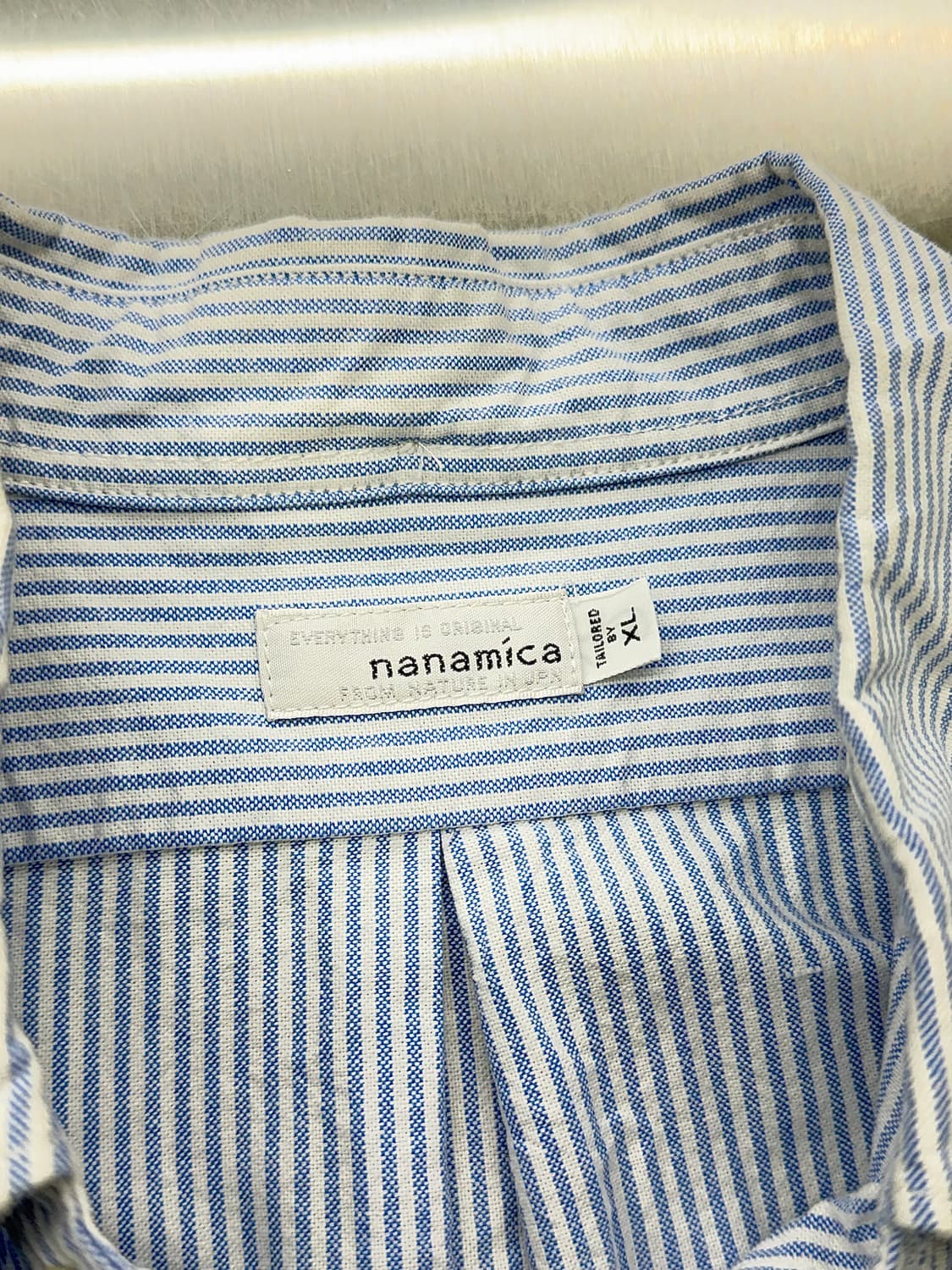 나나미카 스트라이프 블루 버튼 다운 윈드 셔츠 상품이미지7