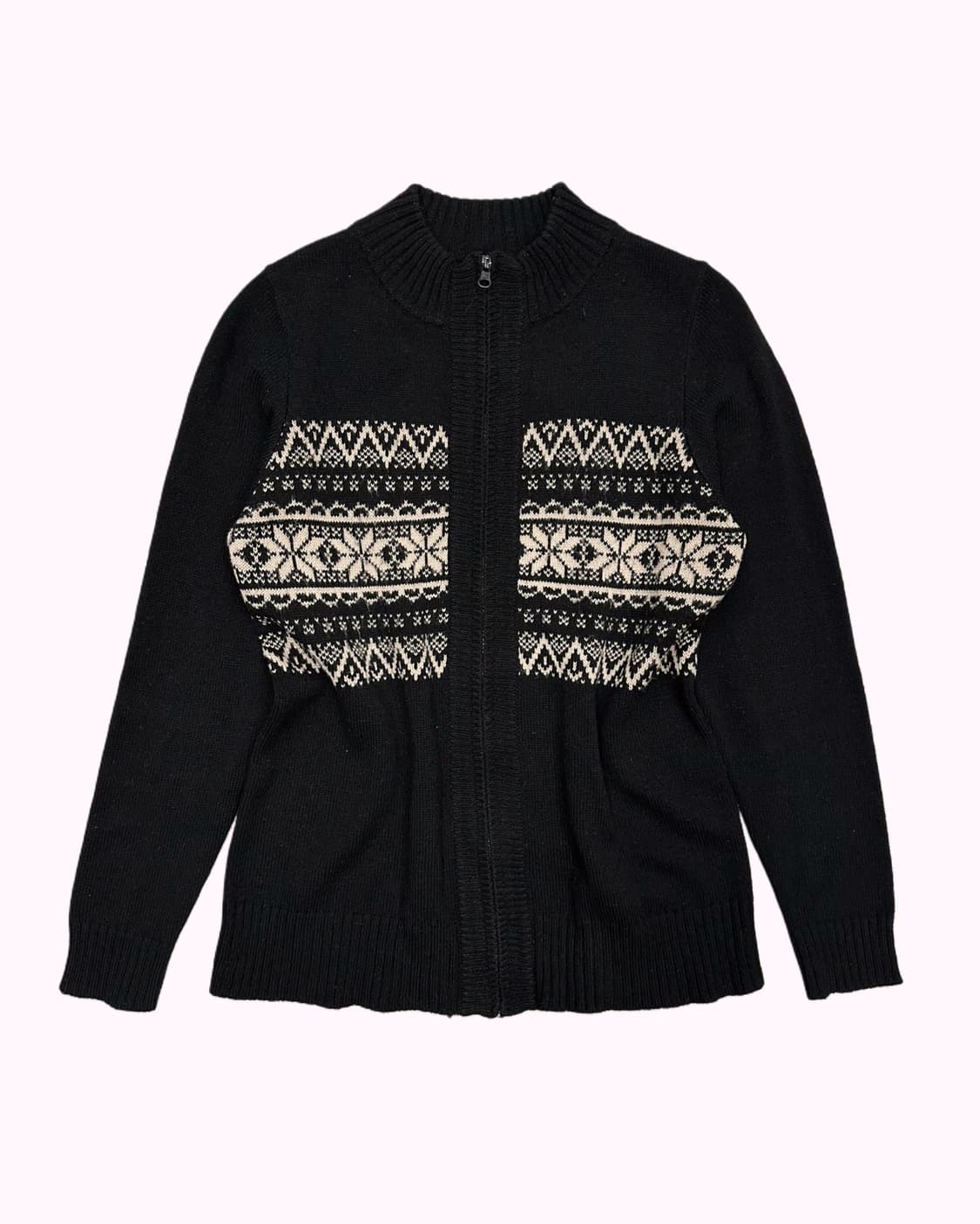 snow pattern knit zip-up 상품이미지1