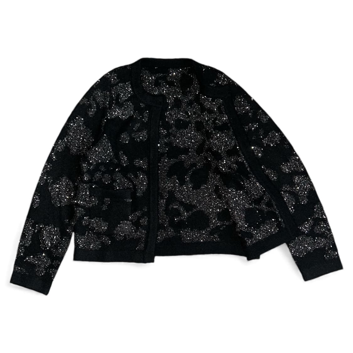 Vintage Black Glitter Knit Cardigan 상품이미지2
