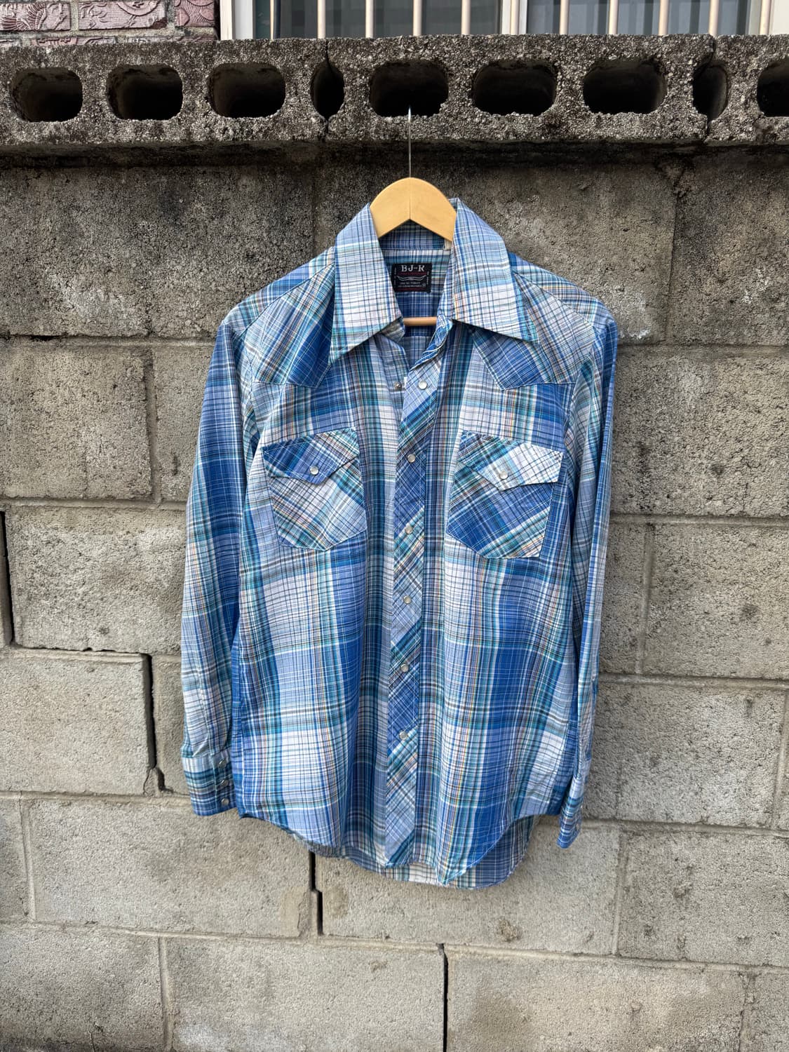 80~90s BJ-R 빈티지 무지개 스트라이프 웨스턴 셔츠 상품이미지1