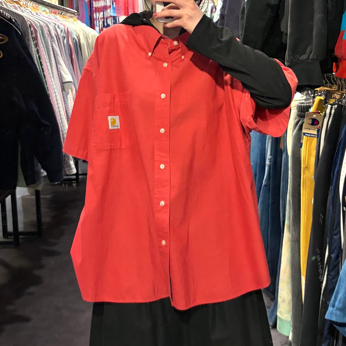 [IM] Carhartt 칼하트 반팔 셔츠 레드오렌지 상품이미지2