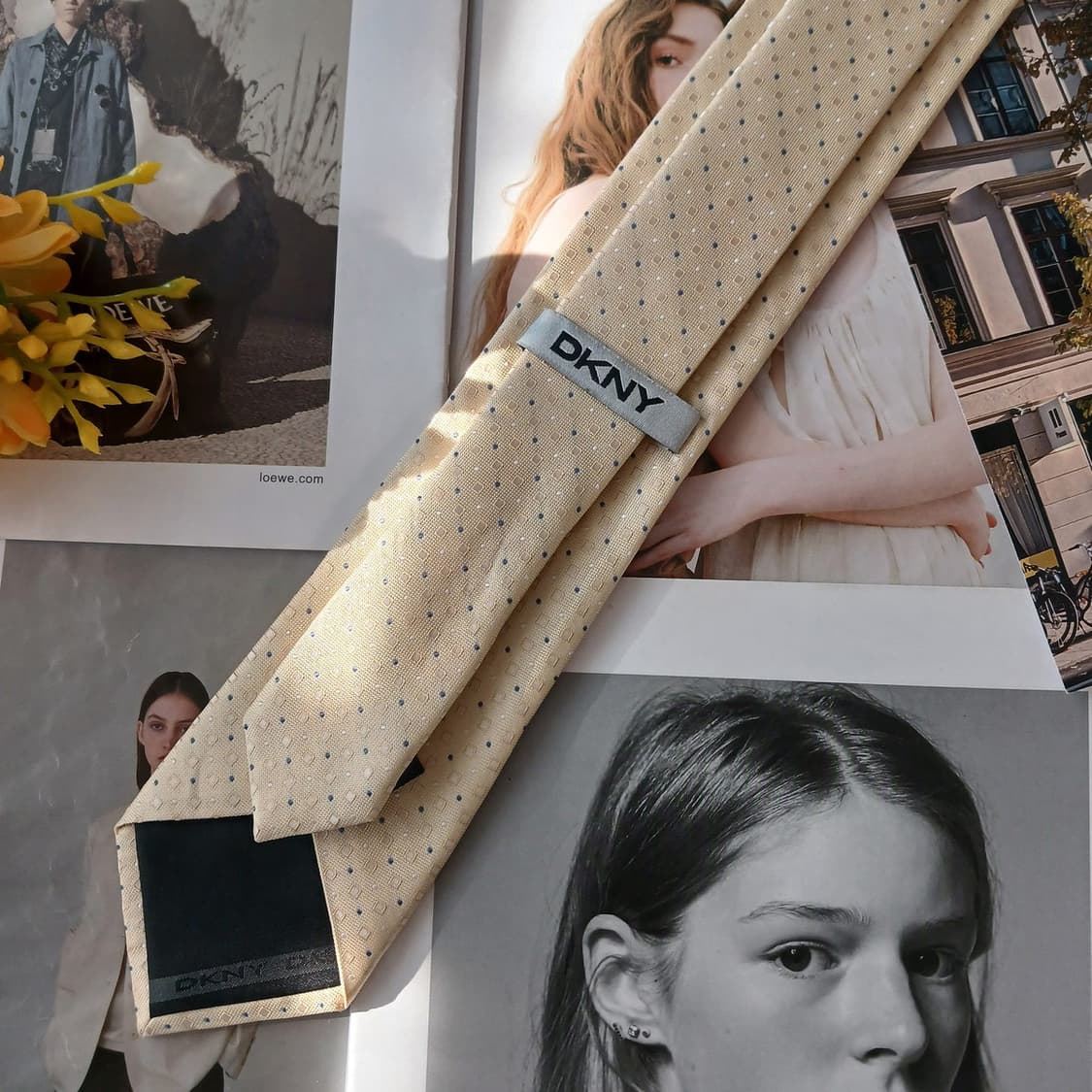 DKNY 실크 아이보리 도트 넥타이 7.7cm A+등급 A19020
 상품이미지4