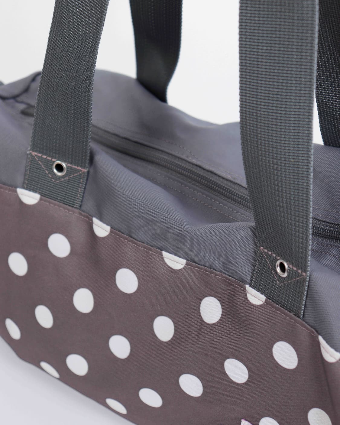 [OLIVE des OLIVE] 그레이 × 브라운 폴카도트 보스턴백 상품이미지5