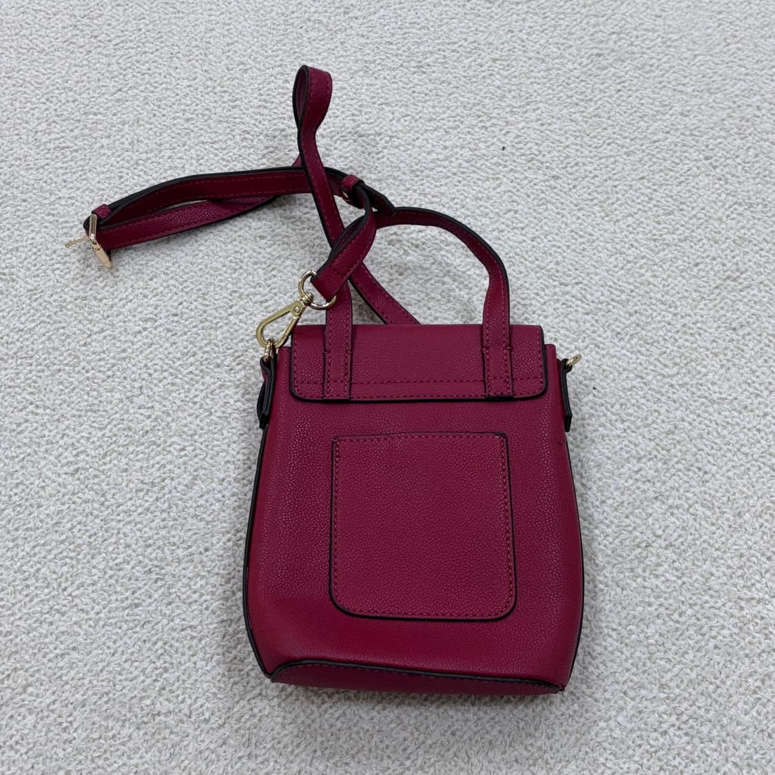 F 에스콰이어 자주색 가죽 미니백 0407E2 상품이미지2