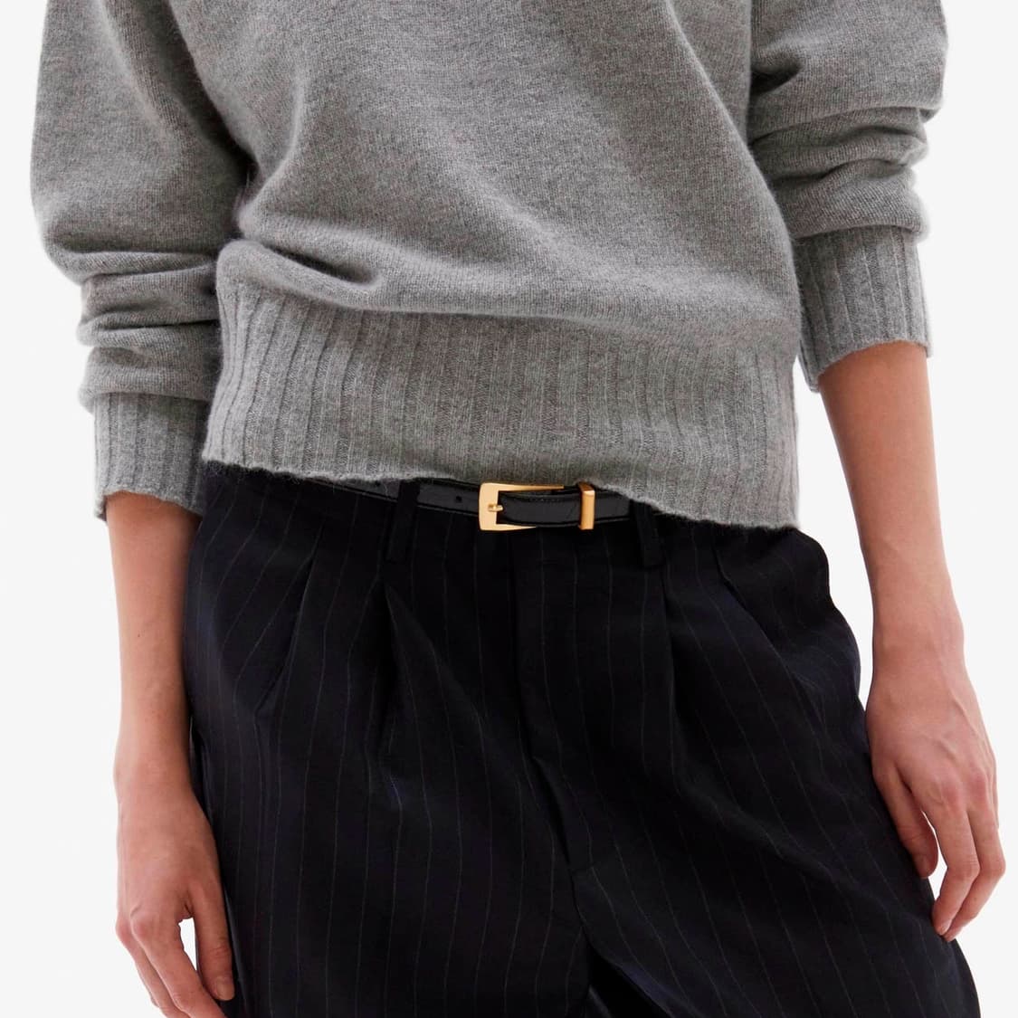 [Unisex] 스퀘어 골드버클 가죽 벨트 3컬러 상품이미지3