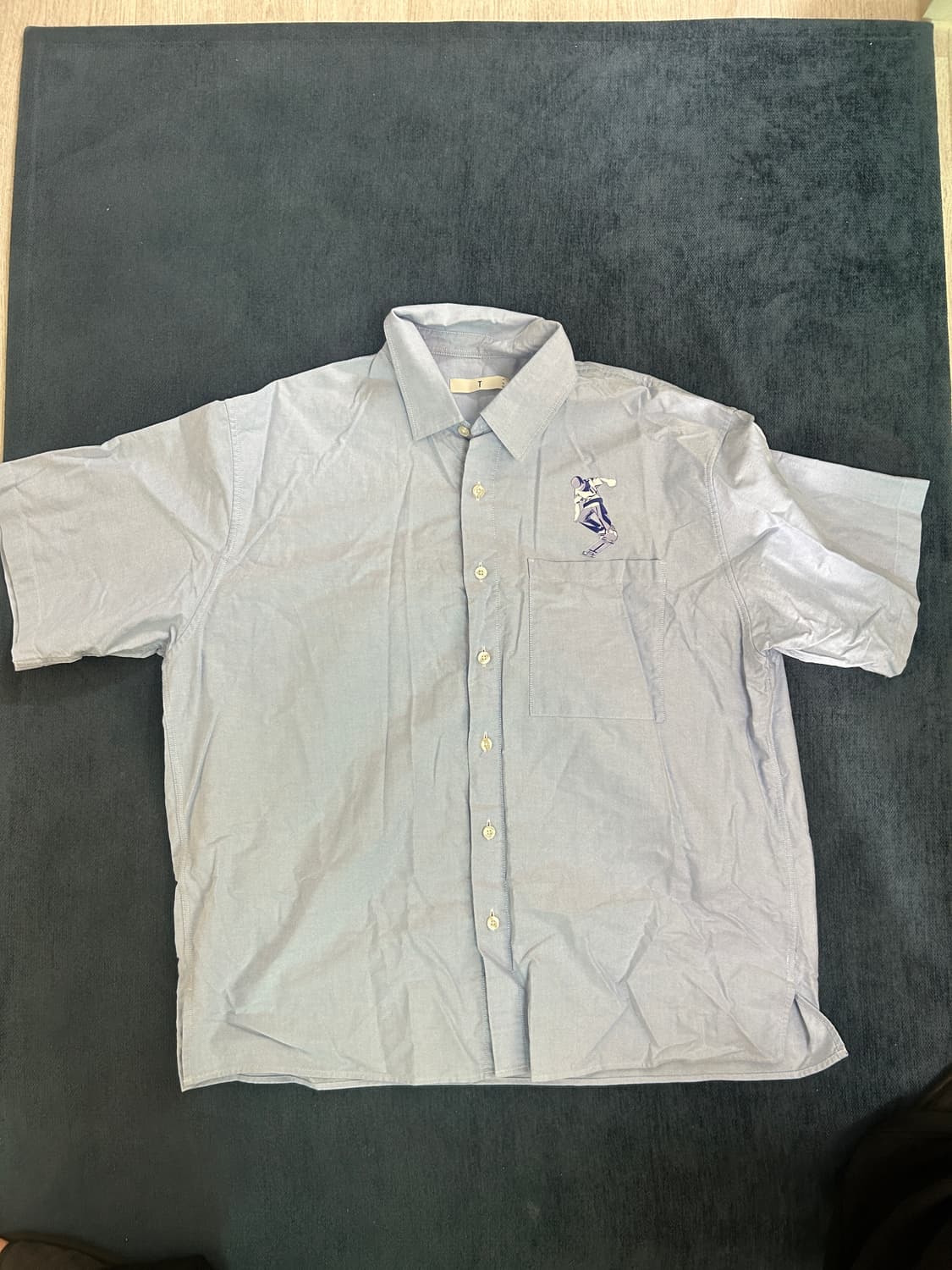 빈티지 하늘색 반팔셔츠 상품이미지1