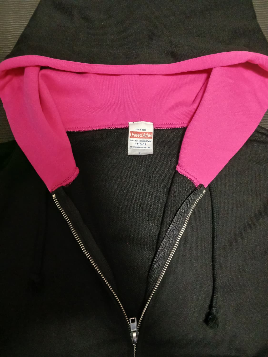 United athle 10온스 핑크 포인트 후드 집업 상품이미지2