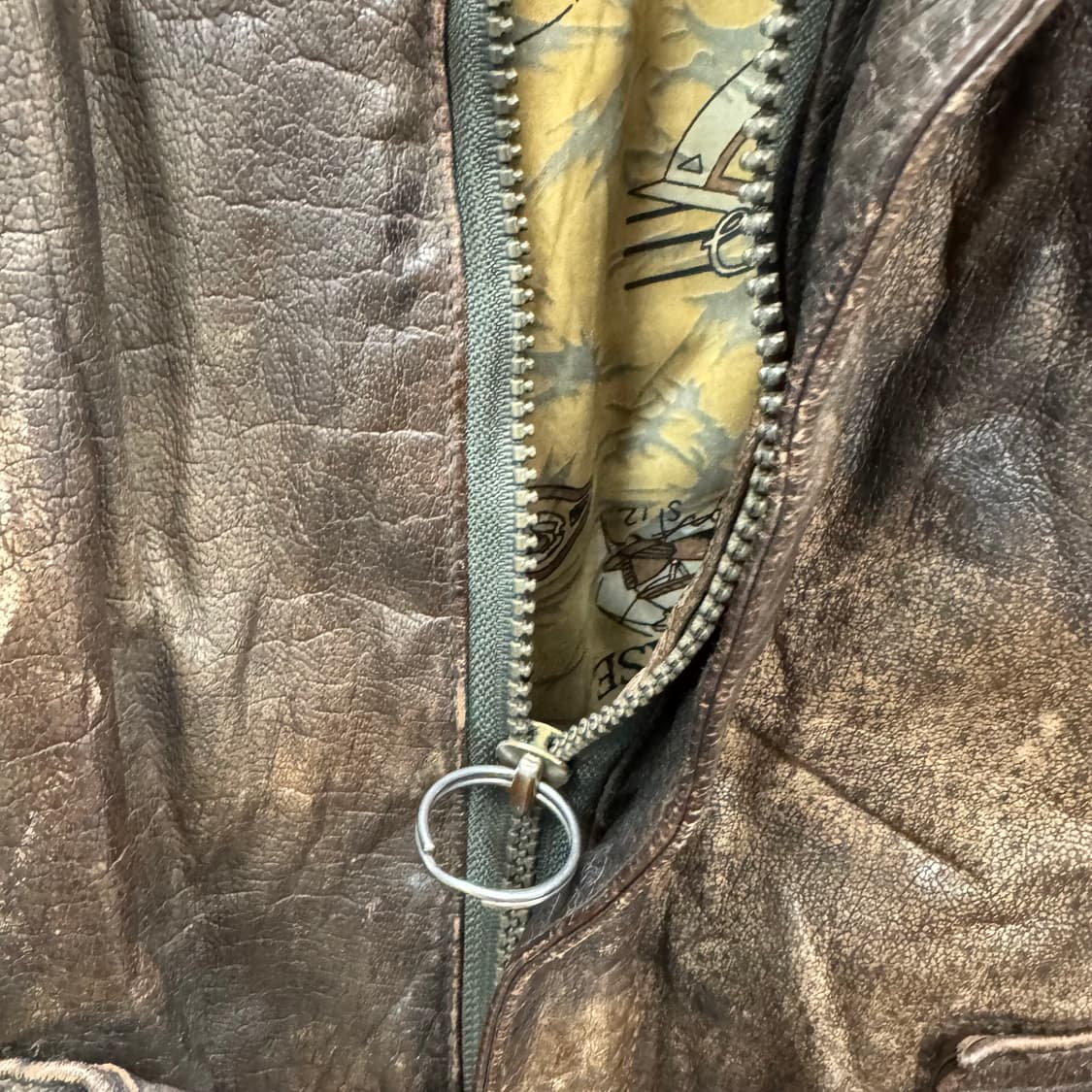 80s CANDA 빈티지 A-2 레더 플라이트 자켓 브라운 상품이미지9