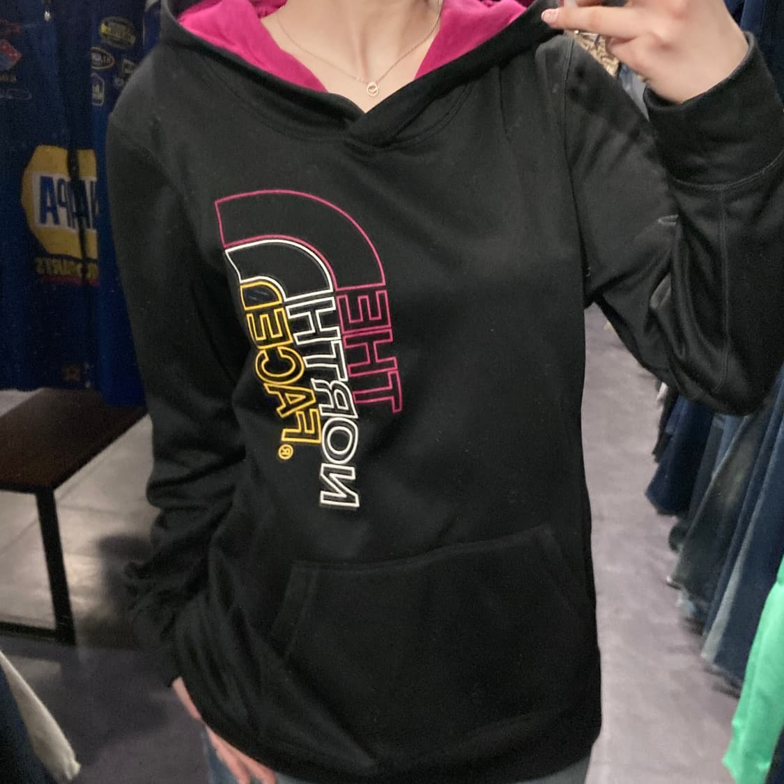 [IM] 노스페이스 로고 후드 블랙 상품이미지5