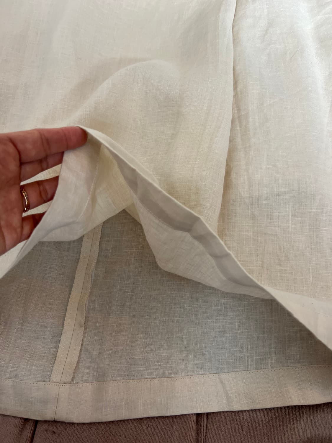 슬로베이에나 SLOBE 여성 크림베이지 린넨스커트 상품이미지5