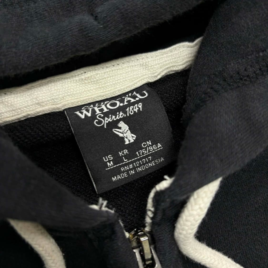 후아유 y2k 블랙 러블리힙 스웻 후드집업 희귀져지(L) 상품이미지4