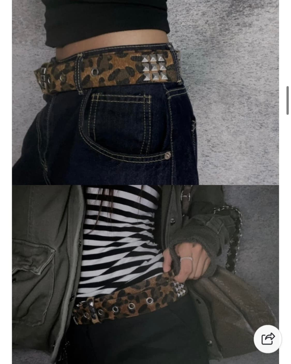 레오파드 스터드 벨트 상품이미지3