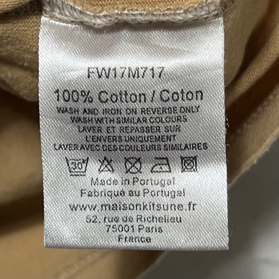 M 메종키츠네 원포켓 트라이컬러 폭스 패치 티셔츠 상품이미지4