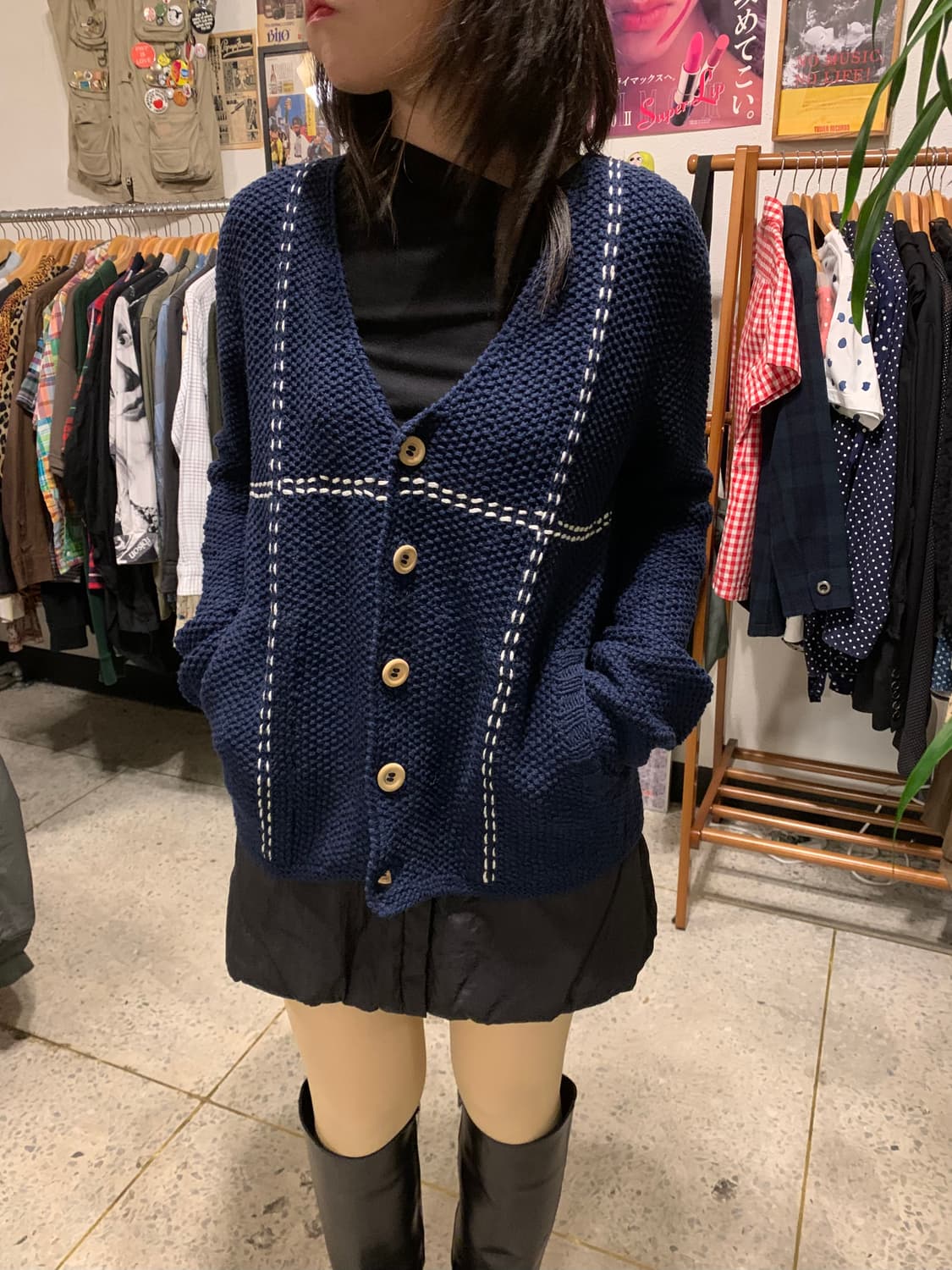 가이진메이드 핸드스티치 인디고 가디건 상품이미지2