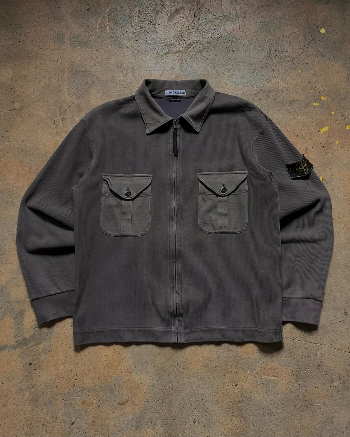 00SS 스톤아일랜드 그린 엣지 배지 립 니트 오버 셔츠 아카이브 상품이미지2