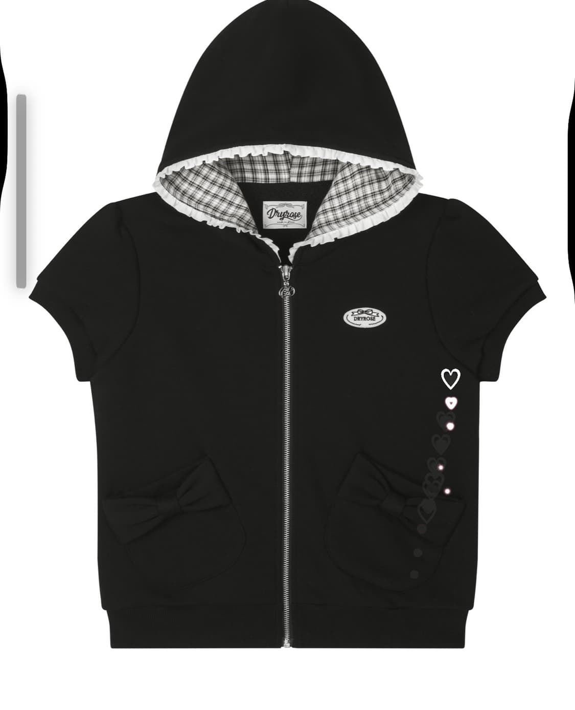 드라이로즈 리본체크후드집업 판매해요 상품이미지1