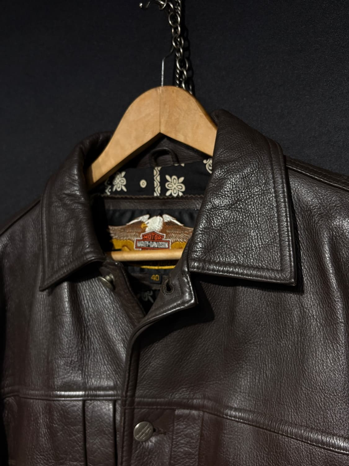 90's 할리데이비슨 2nd 트러커 가죽자켓  상품이미지5