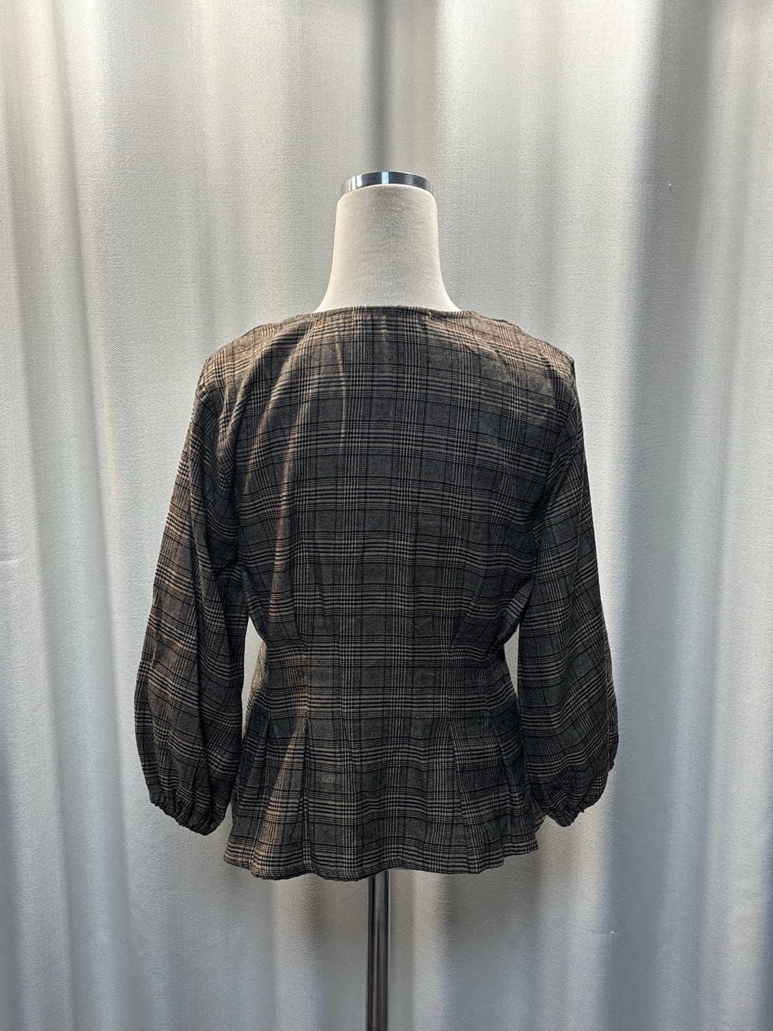 브라운 체크 셔츠 상품이미지3