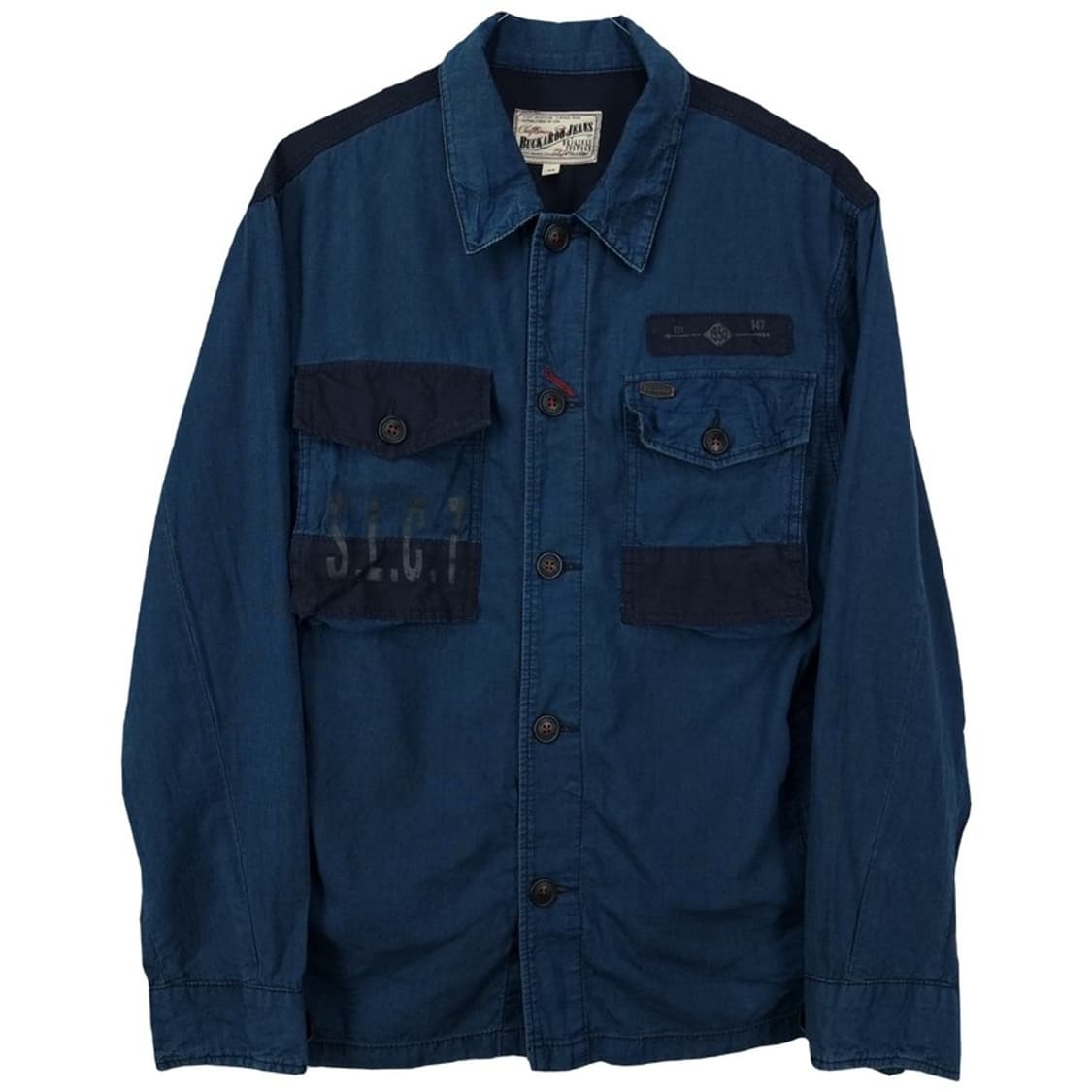 [버커루] 빈티지 워시드 밀리터리 셔츠 네이비 M19501 상품이미지2