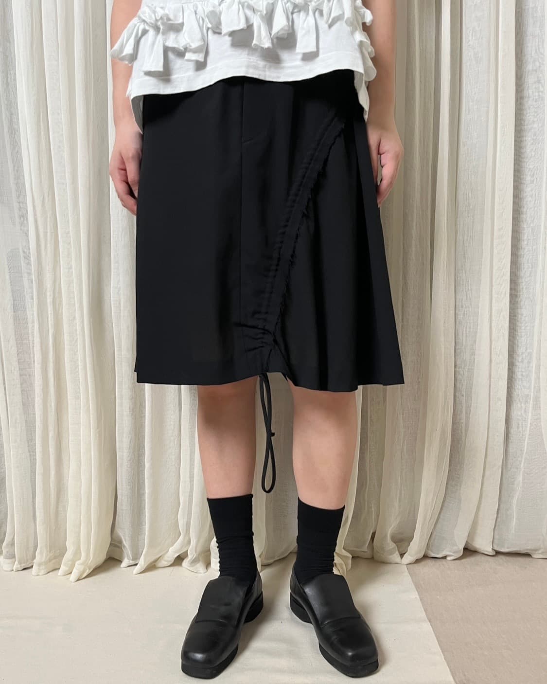 꼼데가르송 비대칭 셔링 스커트 comme des garcons 치마 상품이미지1