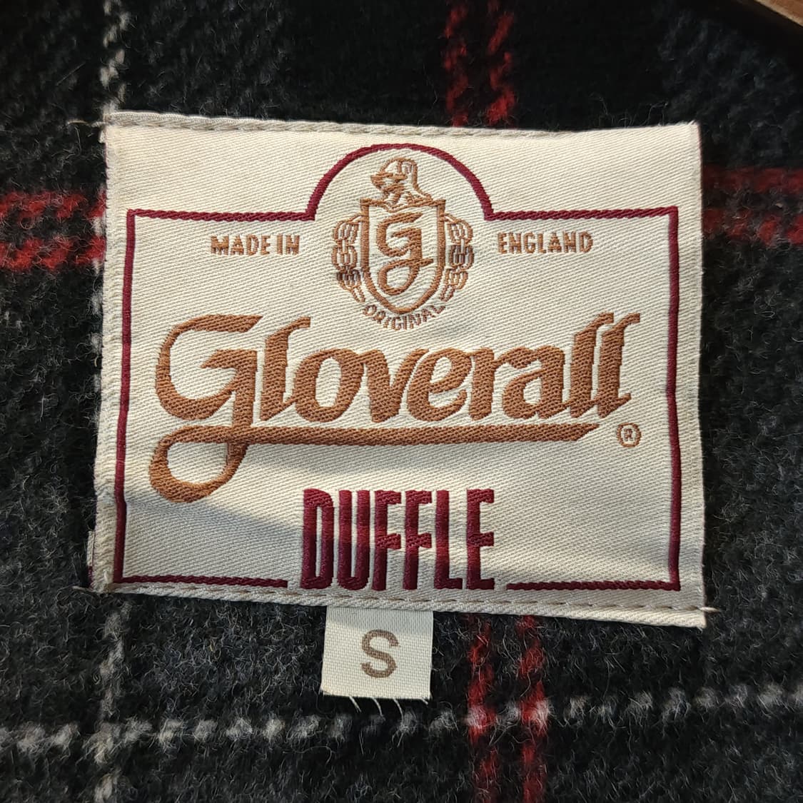 90s 글로버올 더플코트 잉글랜드 플레드 체크 빈티지 헤비울 코트 블랙S 상품이미지10