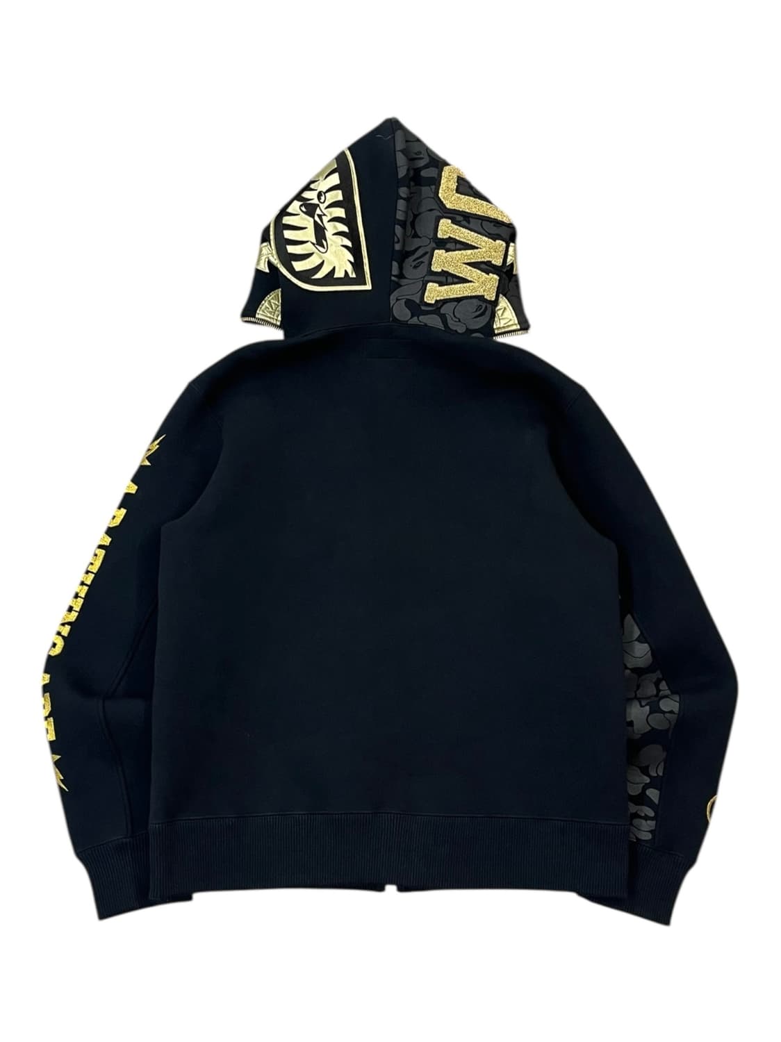 베이프 금장 샤크 후드집업 블랙 M #csz1782 상품이미지4