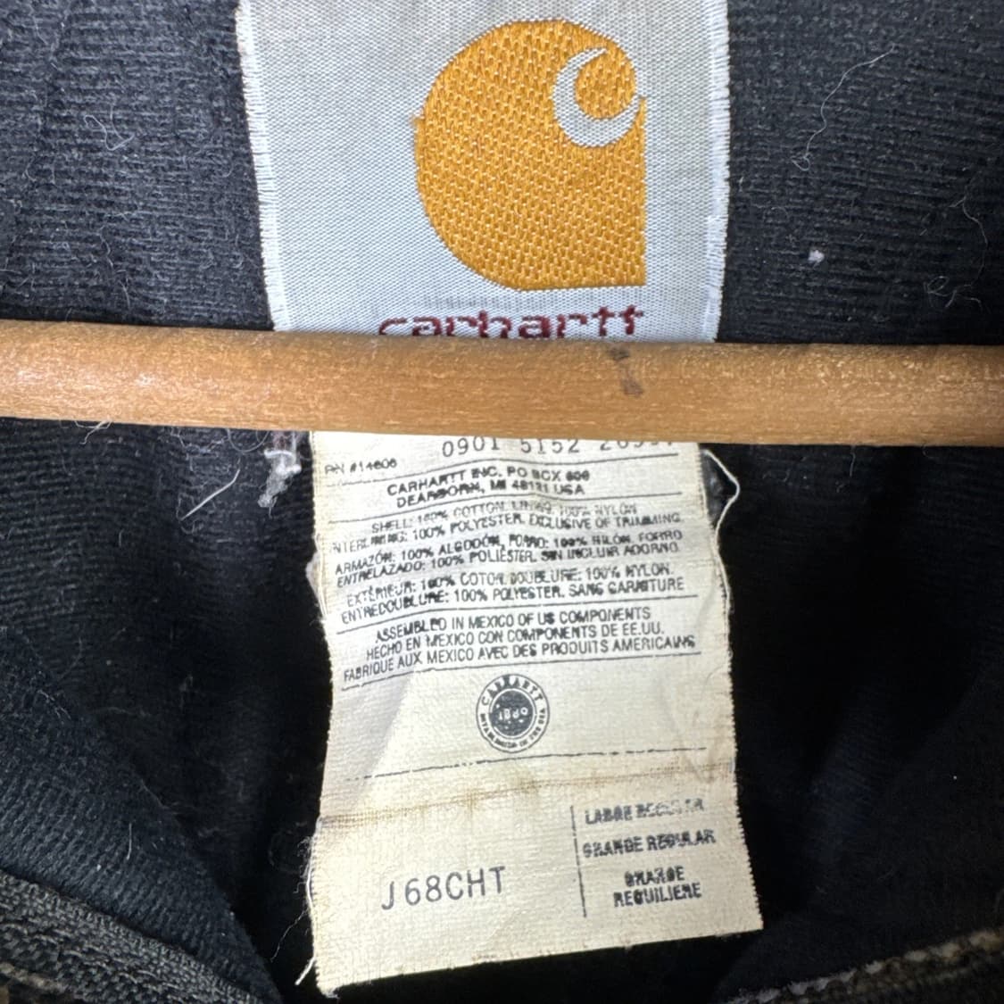 칼하트 J68 액티브 후드 자켓 체스트넛 상품이미지3