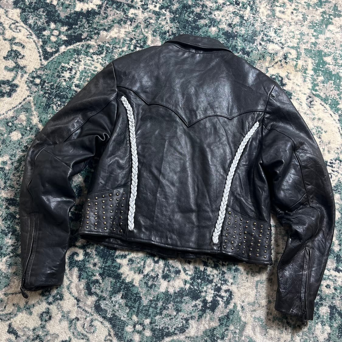 90s UNIK real Leather pakistan 가죽 자켓(L) 상품이미지7