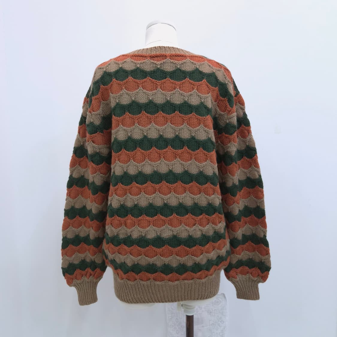빈티지 웨이브 패턴 컬러 니트 스웨터 상품이미지7