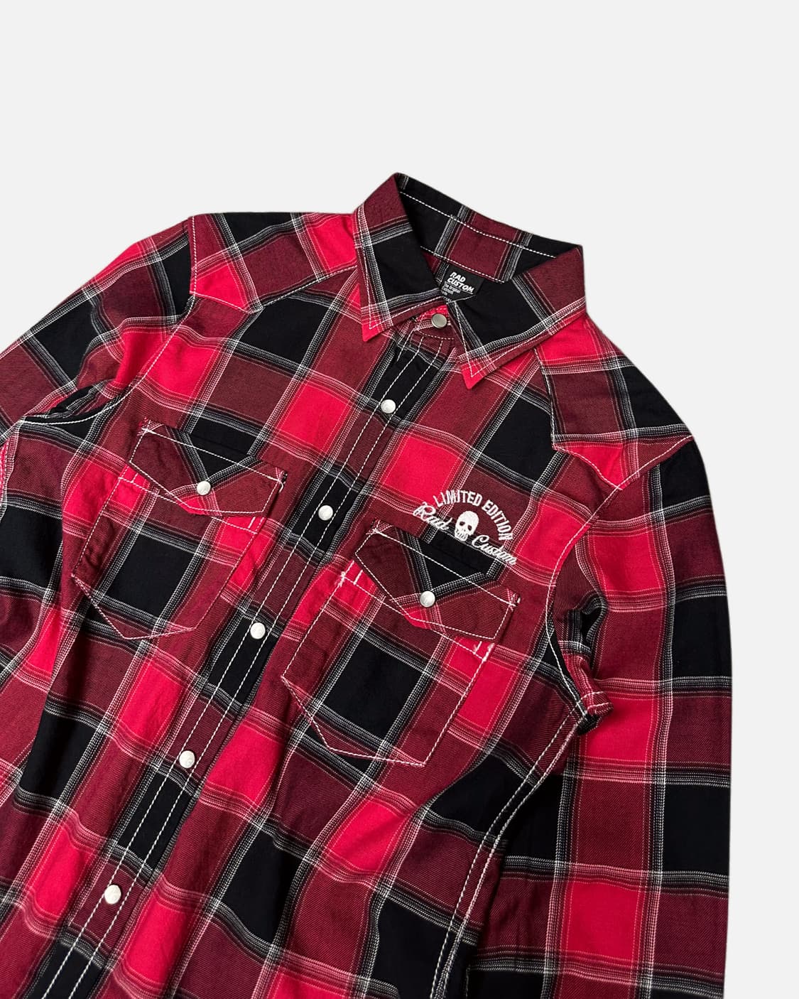  skull printing western check shirt 상품이미지3