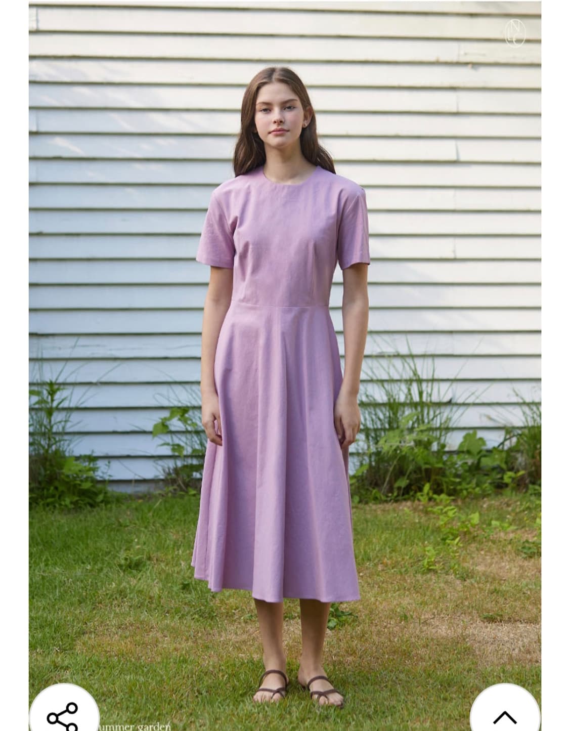 논로컬 린넨 플레어 원피스(핑크) 상품이미지2