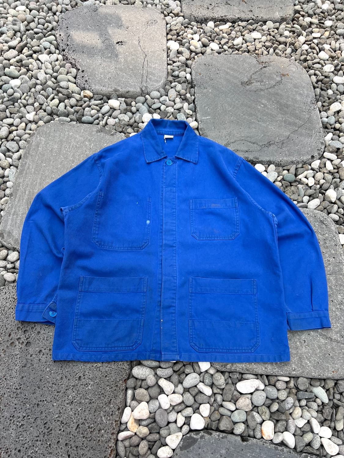OLD VINTAGE WASHING BLUE FRENCH 프렌치워크자켓 상품이미지1