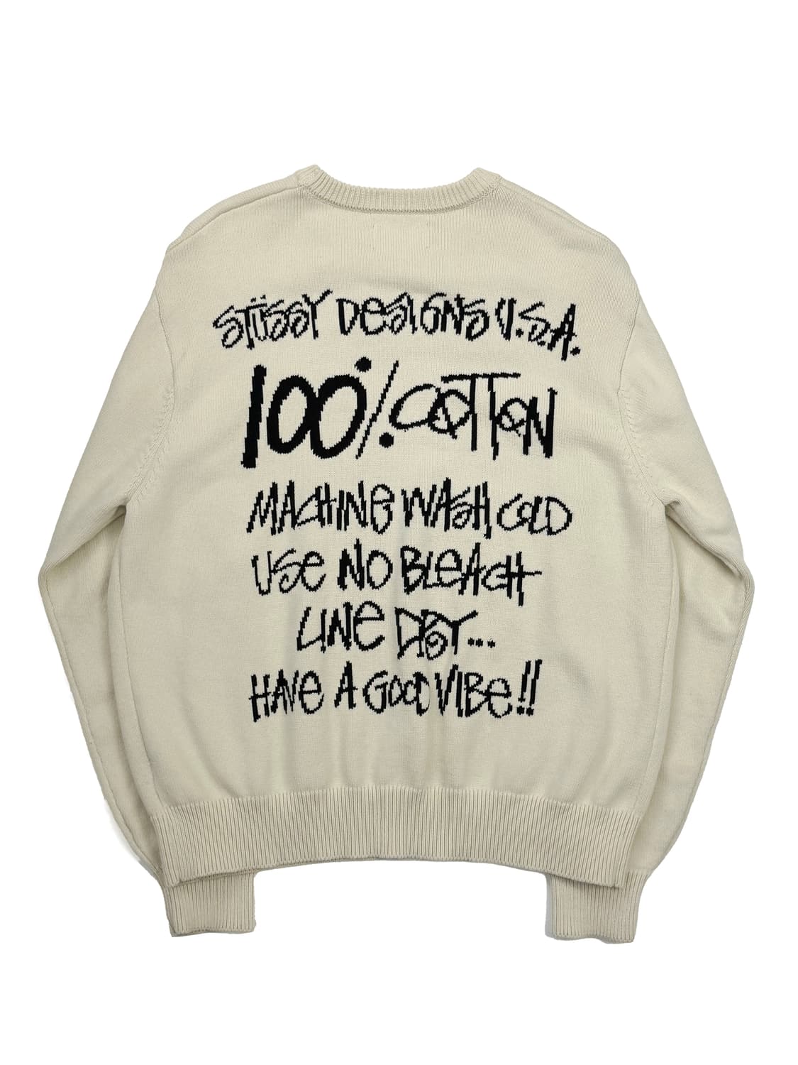 스투시 케어라벨 스웨터 네츄럴 상품이미지1