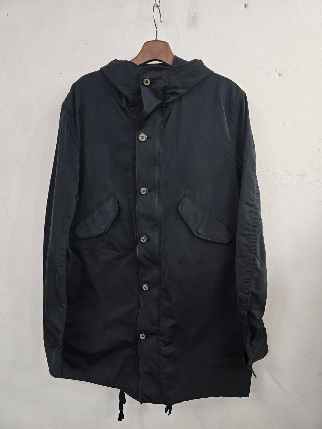 우영미 블랙 후드 야상 여성 사파리 상품이미지1