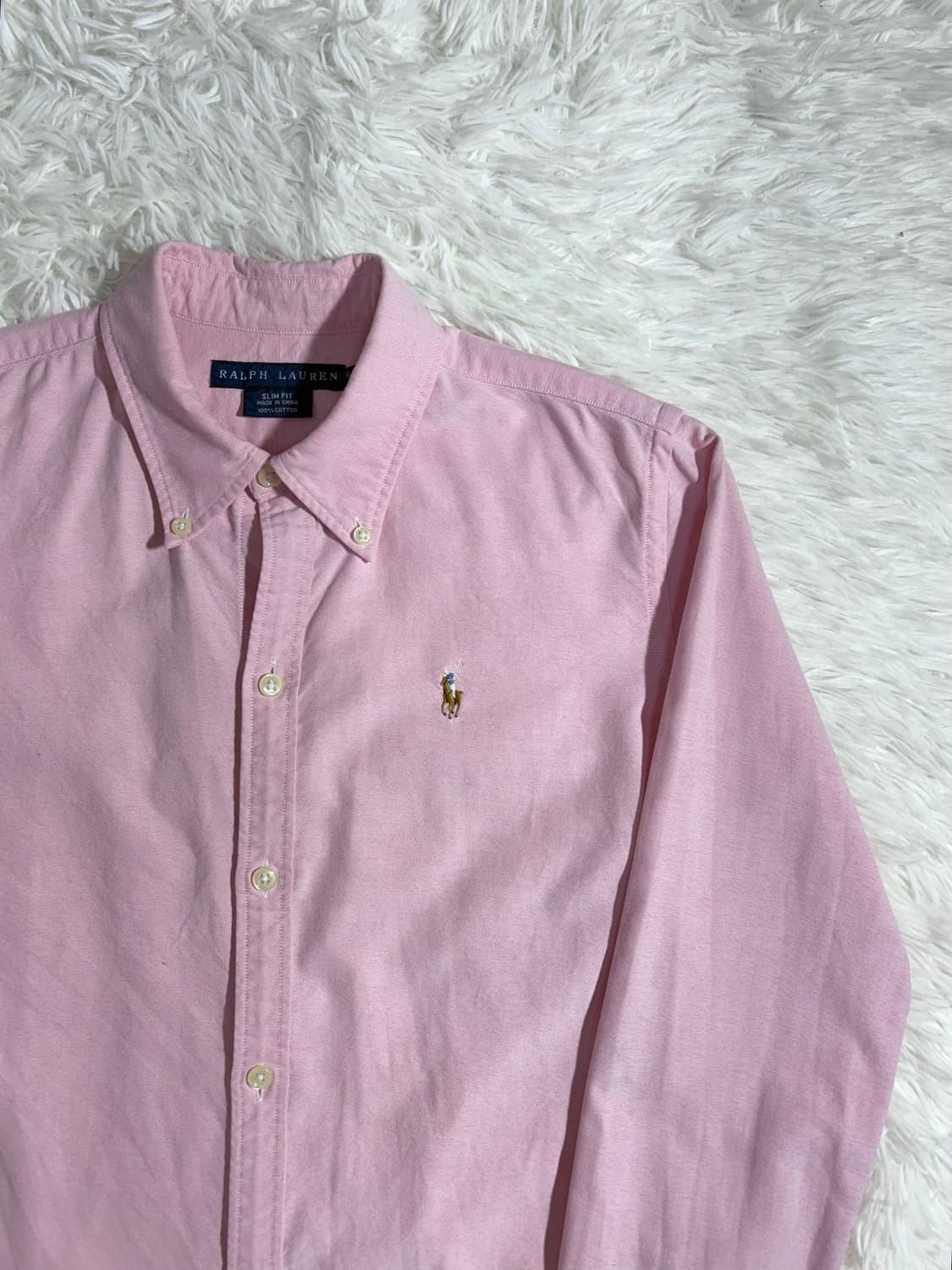 폴로 랄프로렌 핑크 멀티포니 솔리드 셔츠  상품이미지4