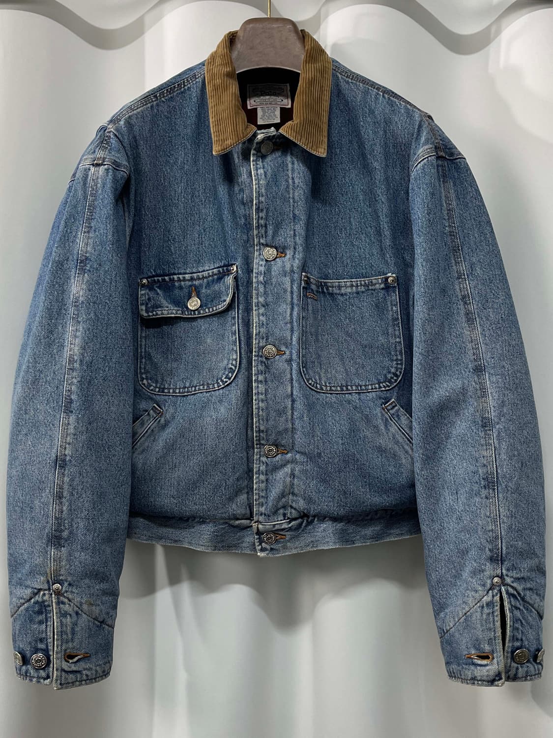 80's 폴로 랄프로렌 usa 덩가리 코듀로이 블랭킷 데님 트러커 자켓 상품이미지1